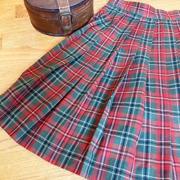 Vintage 90s Pleated Plaid Tartan Skorts 10 - Picture 2 of 7
